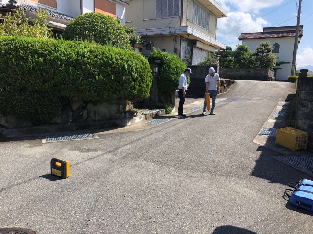 ガス管の管路調査。