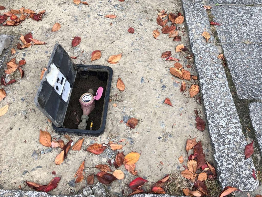 敷地入口にある20ｍｍの水道メーター。