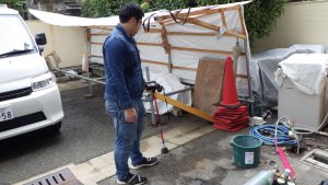 堺市堺区の大型店舗です！【広い敷地の漏水調査】