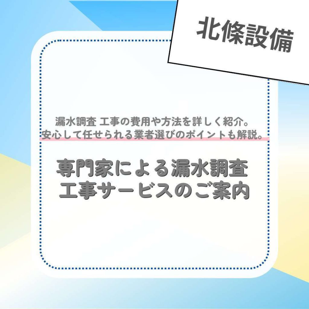 専門家による漏水調査 工事サービスのご案内