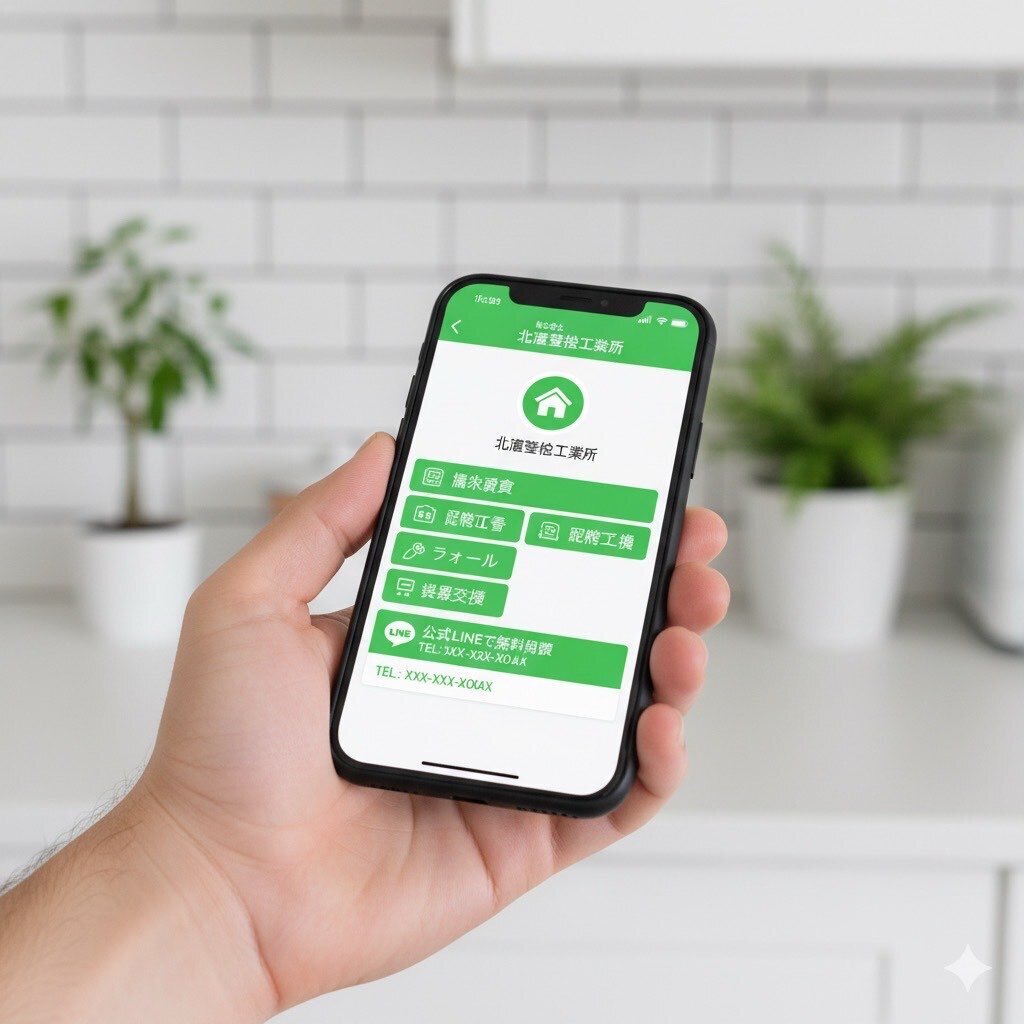 【ご相談はLINEで！】「漏水？」「リフォーム？」「この器具交換できる？」北條設備工業所へ、今すぐ公式LINEで気軽に質問！